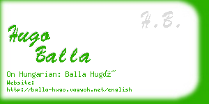 hugo balla business card